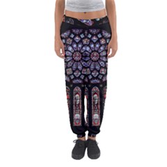 Chartres-cathedral-notre-dame-de-paris-amiens-cath-stained-glass Women s Jogger Sweatpants by Sudhe