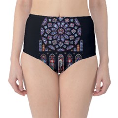 Chartres-cathedral-notre-dame-de-paris-amiens-cath-stained-glass Classic High-waist Bikini Bottoms by Sudhe