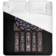 Chartres-cathedral-notre-dame-de-paris-amiens-cath-stained-glass Duvet Cover (king Size) by Sudhe