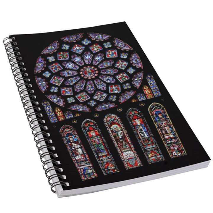 Chartres-cathedral-notre-dame-de-paris-amiens-cath-stained-glass 5.5  x 8.5  Notebook