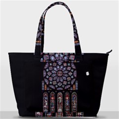 Chartres-cathedral-notre-dame-de-paris-amiens-cath-stained-glass Back Pocket Shoulder Bag  by Sudhe