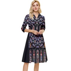 Chartres-cathedral-notre-dame-de-paris-amiens-cath-stained-glass Classy Knee Length Dress