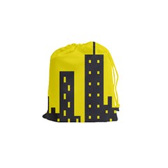 Skyline-city-building-sunset Drawstring Pouch (small) by Sudhe