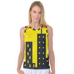 Skyline-city-building-sunset Women s Basketball Tank Top by Sudhe