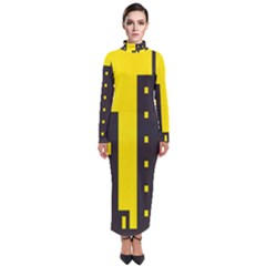 Skyline-city-building-sunset Turtleneck Maxi Dress by Sudhe