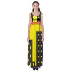 Skyline-city-building-sunset Empire Waist Maxi Dress by Sudhe