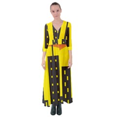 Skyline-city-building-sunset Button Up Maxi Dress by Sudhe