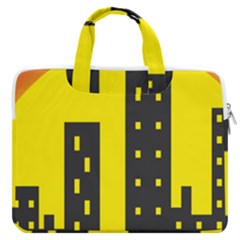 Skyline-city-building-sunset Macbook Pro Double Pocket Laptop Bag (large) by Sudhe