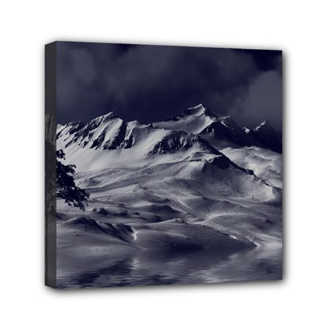 Mountain-snow-night-cold-winter Mini Canvas 6  X 6  (stretched) by Sudhe