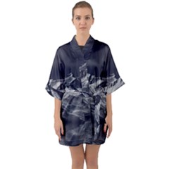 Mountain-snow-night-cold-winter Half Sleeve Satin Kimono 