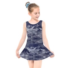 Mountain-snow-night-cold-winter Kids  Skater Dress Swimsuit by Sudhe