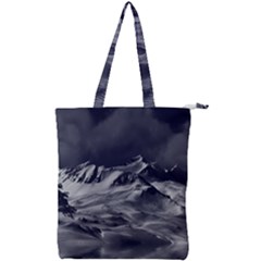 Mountain-snow-night-cold-winter Double Zip Up Tote Bag by Sudhe