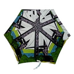 Bridge-vintage-clip-art-color Mini Folding Umbrellas by Sudhe