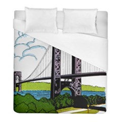 Bridge-vintage-clip-art-color Duvet Cover (full/ Double Size) by Sudhe