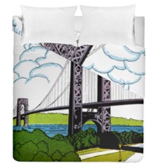 Bridge-vintage-clip-art-color Duvet Cover Double Side (queen Size) by Sudhe