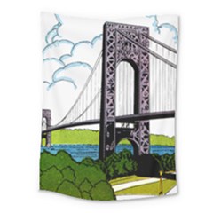 Bridge-vintage-clip-art-color Medium Tapestry