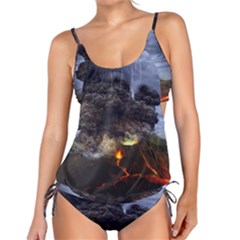 Landscape-volcano-eruption-lava Tankini Set by Sudhe