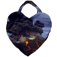 Landscape-volcano-eruption-lava Giant Heart Shaped Tote