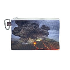 Landscape-volcano-eruption-lava Canvas Cosmetic Bag (medium) by Sudhe