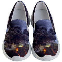 Landscape-volcano-eruption-lava Kids Lightweight Slip Ons by Sudhe