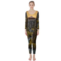 Landscape-cannon-river-mountain Long Sleeve Catsuit