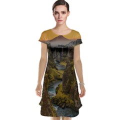 Landscape-cannon-river-mountain Cap Sleeve Nightdress