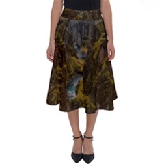 Landscape-cannon-river-mountain Perfect Length Midi Skirt