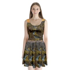 Landscape-cannon-river-mountain Split Back Mini Dress 