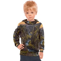 Landscape-cannon-river-mountain Kids  Hooded Pullover