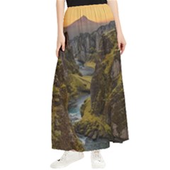 Landscape-cannon-river-mountain Maxi Chiffon Skirt