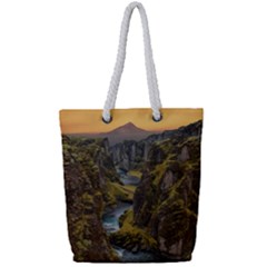 Landscape-cannon-river-mountain Full Print Rope Handle Tote (Small)