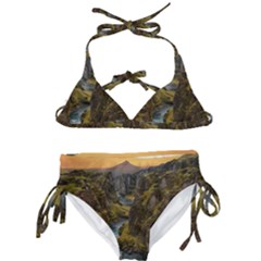 Landscape-cannon-river-mountain Kids  Classic Bikini Set