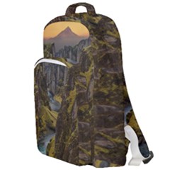 Landscape-cannon-river-mountain Double Compartment Backpack by Sudhe