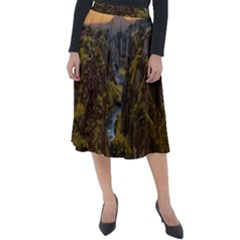 Landscape-cannon-river-mountain Classic Velour Midi Skirt 