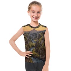 Landscape-cannon-river-mountain Kids  Mesh Tank Top