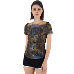 Landscape-cannon-river-mountain Back Cut Out Sport Tee