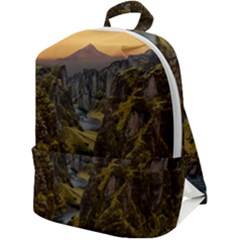 Landscape-cannon-river-mountain Zip Up Backpack