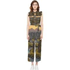 Landscape-cannon-river-mountain Women s Frill Top Jumpsuit