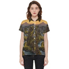 Landscape-cannon-river-mountain Short Sleeve Pocket Shirt