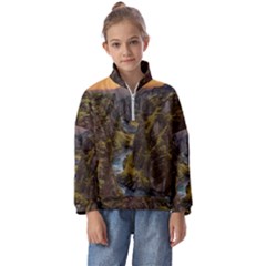 Landscape-cannon-river-mountain Kids  Half Zip Hoodie