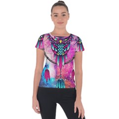 Owl Dreamcatcher Short Sleeve Sports Top  by Sudhe