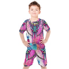 Owl Dreamcatcher Kids  Tee And Shorts Set by Sudhe