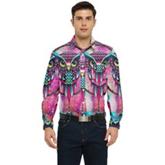 Owl Dreamcatcher Men s Long Sleeve Pocket Shirt 