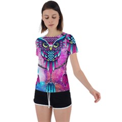 Owl Dreamcatcher Back Circle Cutout Sports Tee by Sudhe