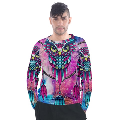 Owl Dreamcatcher Men s Long Sleeve Raglan Tee by Sudhe