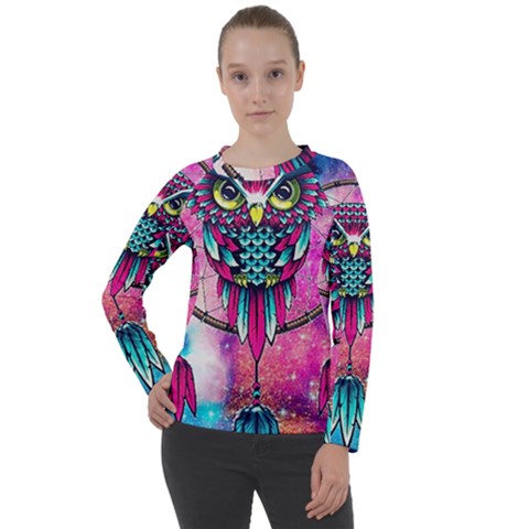 Owl Dreamcatcher Women s Long Sleeve Raglan Tee by Sudhe