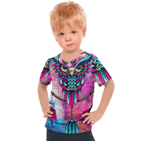 Owl Dreamcatcher Kids  Sports Tee by Sudhe