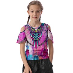 Owl Dreamcatcher Kids  Butterfly Cutout Tee by Sudhe