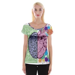 Brain-heart-balance-emotion Cap Sleeve Top by Sudhe