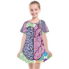 Brain-heart-balance-emotion Kids  Smock Dress by Sudhe